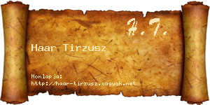Haar Tirzusz névjegykártya